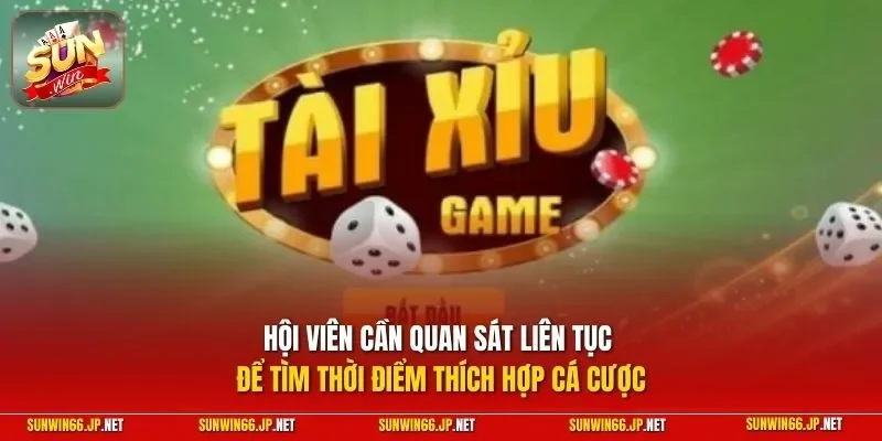 Hội viên cần quan sát liên tục để tìm thời điểm thích hợp cá cược